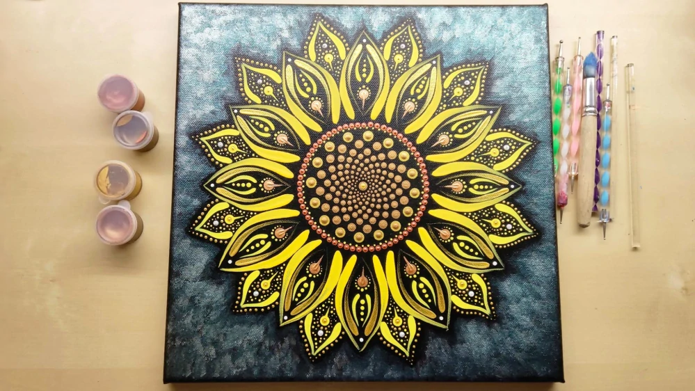 Mandala "Slunečnice" (30x30cm)