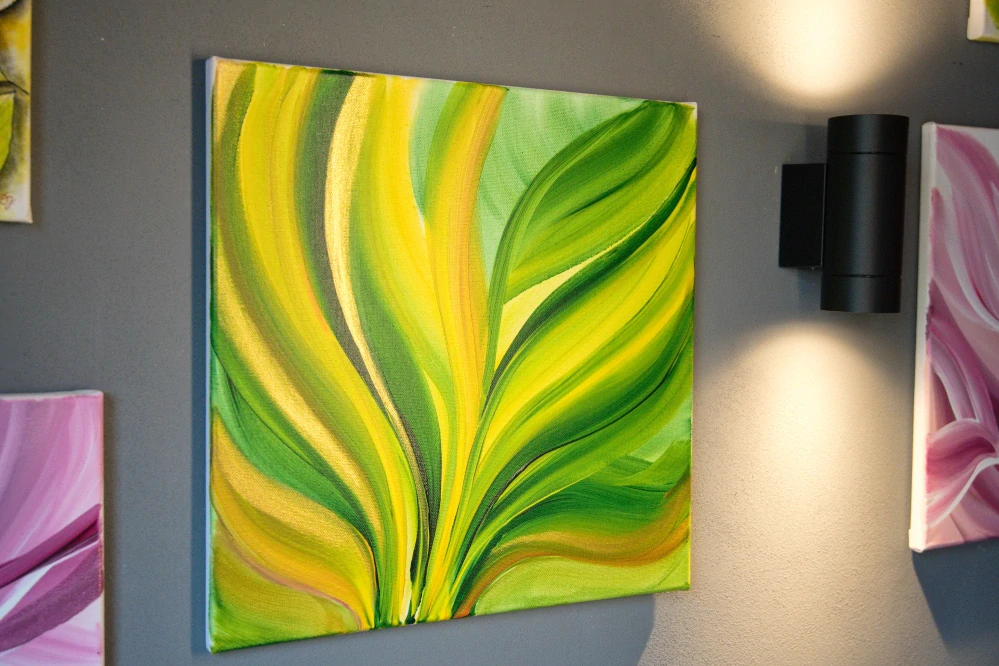 Abstraktní listy (40x40cm) "Zeleno-žluté"