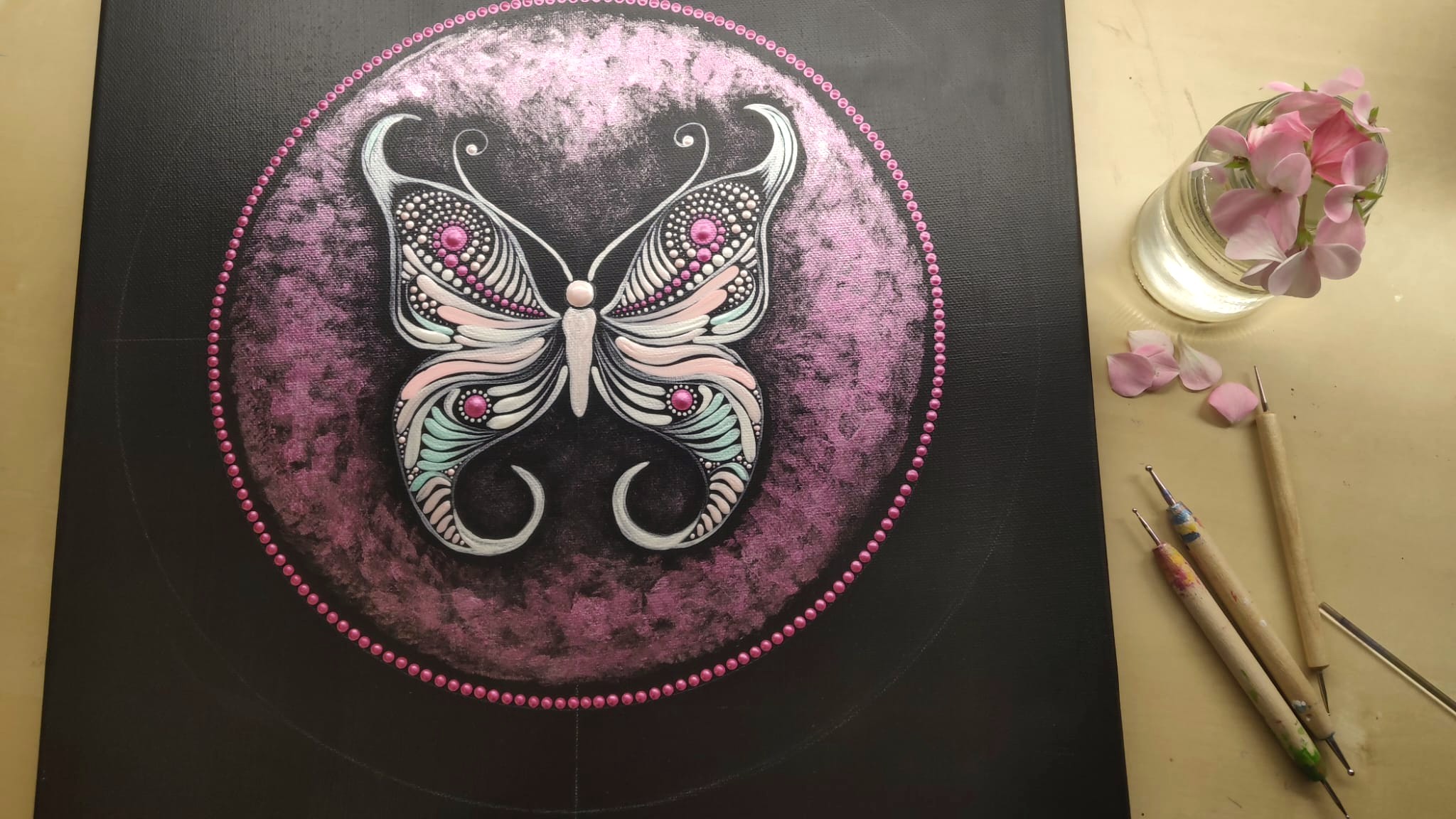Mandala "Motýl" (40x40cm)