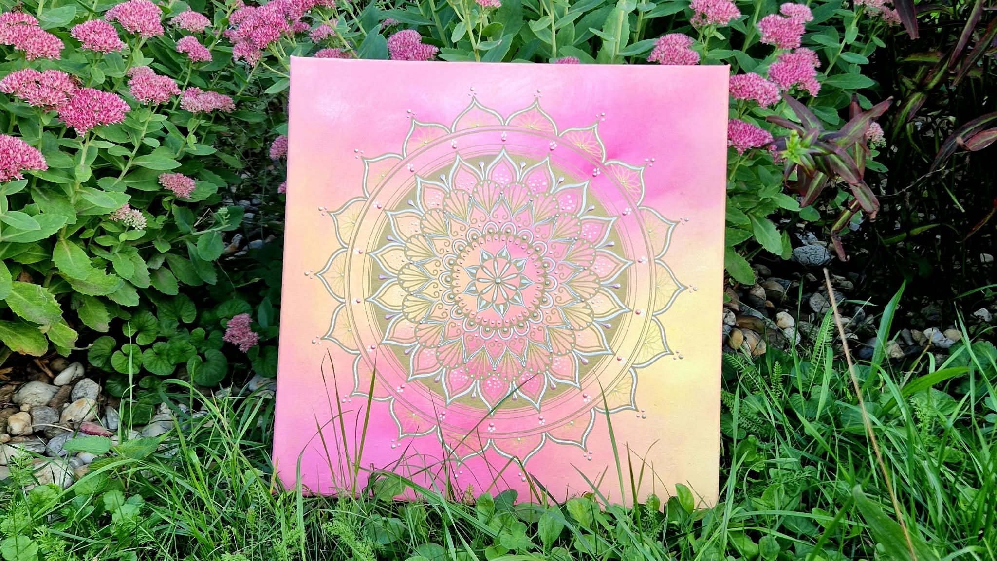 Mandala "Červánková" (40x40cm)